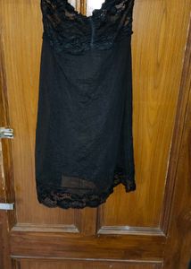 Black Lace Camisole Slip Dress