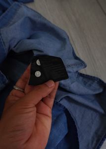 H&amp;M Men's Blue Denim Short Sleeve Shirt
