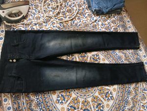 Dark Black Denim Jeans