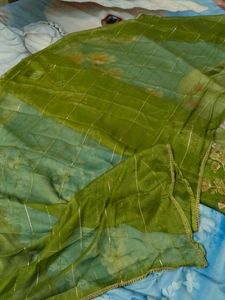Elegant Green fendi silk suit with Golden Embroide