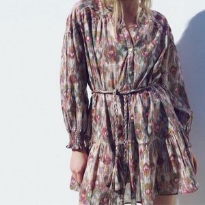 Zara Limited Edition Printed Bohemian Mini Dress