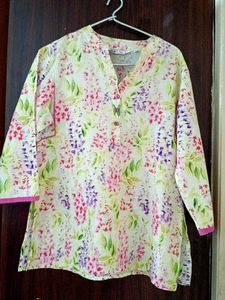 Floral Print Cotton Kurta
