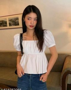 Chic Off-White Puff Sleeve Top