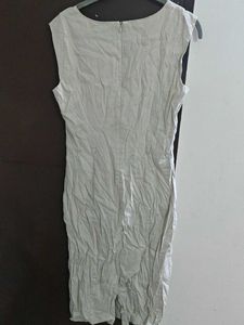 BEIGE ONE PIECE DRESS ( KNEE LENGTH )
