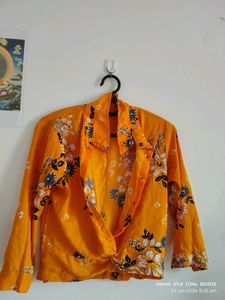 Designer Floral crop- shirt for Women.