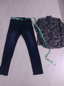 Men's Camouflage Shirt & Jeans Set