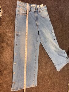 Authentic Zara Girls' Cropped Denim | Side Slit