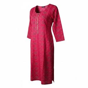 Vibrant Red Printed Kurta