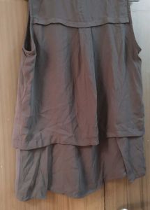 Flowy Sleeveless Dark Grey Top