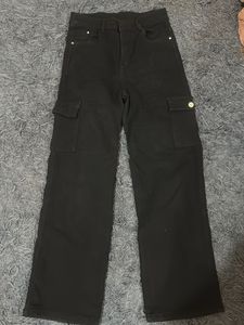 Black Wide Leg Cargo Pants