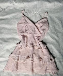 Light Pink Textured Midi Dress