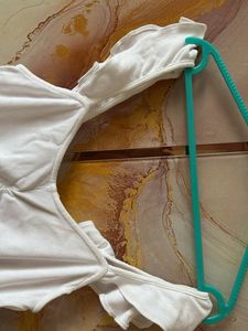 White Ruched Tank Top