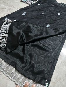 Black Embroidered Kurti with Pant