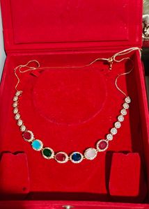 Exquisite Gemstone &amp; Diamond Necklace Set