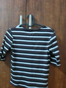 Striped Quarter Sleeve Top