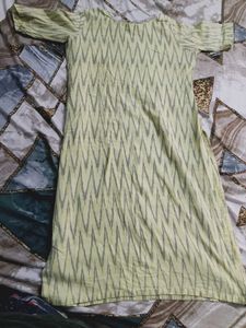 Stylish Yellow Ikat Print Kurta