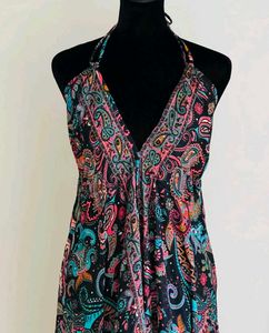 🎆 Backless Printed Dress