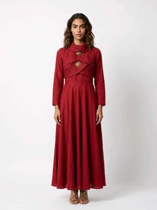 Elegant Maroon Maxi Dress