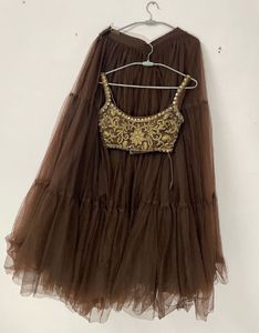 Beautiful Brown Lehenga Choli Set