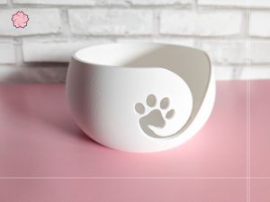 Paw Print Yarn Bowl for Knitting