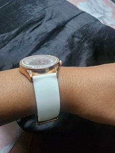 Michael Kors White &amp; Rose Gold Watch