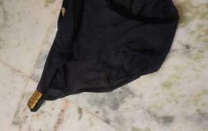Black Bikini Bottom with Gold Accents