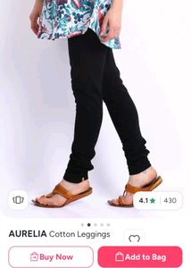 Aurelia Black Cotton Leggings