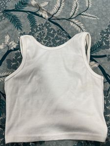 Ribbed White Tank Top