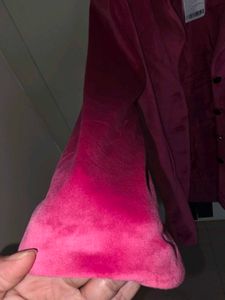 Bright Pink Velvet Coat