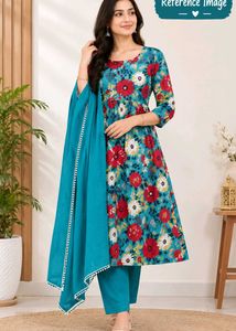 Floral Print Kurta Set with Dupatta