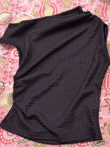 Burgundy One-Shoulder Top