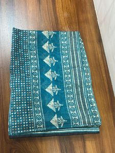 Teal Printed Scarf- New