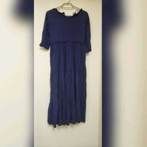 Navy Blue Tiered Maxi Dress