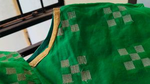 Vibrant Green Printed Kurta gown