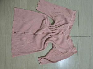 Pink Ribbed Button-Up Top