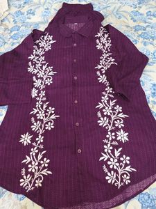 Purple lucknowi Chikankari corset