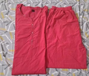 Elegant Red Kurta & Pant  Set
