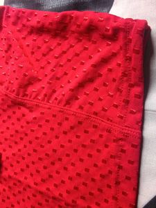 Red Cute Textured Blouse