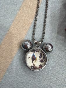 Mickey Mouse ek watch Pendant Necklace with Box