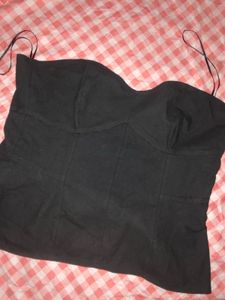 Chic Strapless Black Corset Top