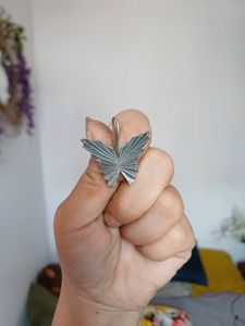 Brass Silver Butterfly earring