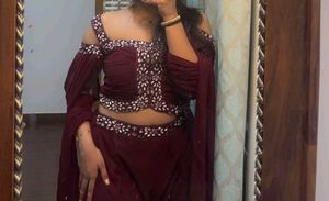 Embellished Maroon Lehenga Choli Set