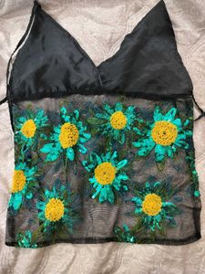 Y2K chatpate ethnic backless party top
