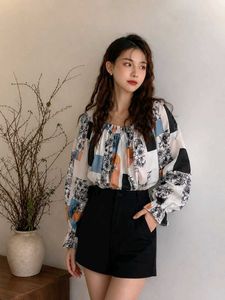 Korean Pintrest Boho Floral Off-Shoulder Top