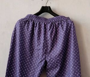 Purple Printed Kurta with Silver Embellishments