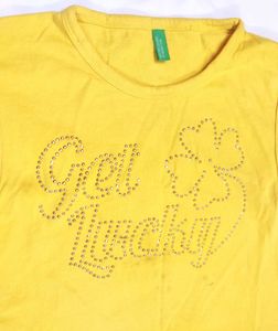 🇬🇧Baby Girls Bright Yellow "Get Lucky" Top