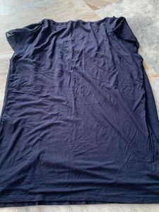 Navy Blue Drape Neck Top
