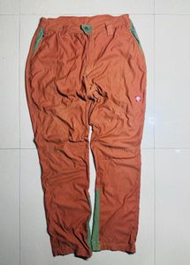 Orange Cargo Pants with Green Accents