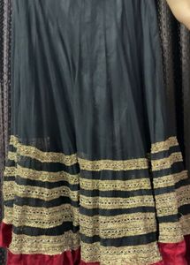 Elegant Red &amp; Black Lehenga Choli