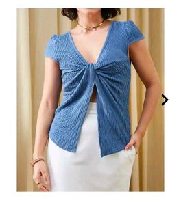 Shein Twist Front V-Neck Top
